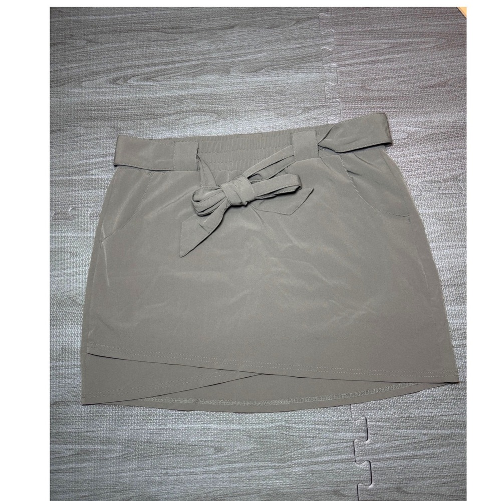 Kyodan Womens Olive Green Active Wrap Skort Tie Waist Pockets Size Medium